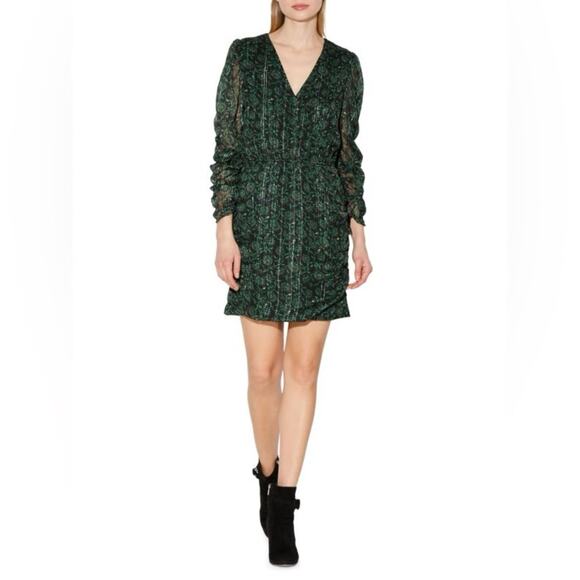 WALTER BAKER Deena Tulip Print Dress Forest Tulip Green L $268 - Picture 1 of 6